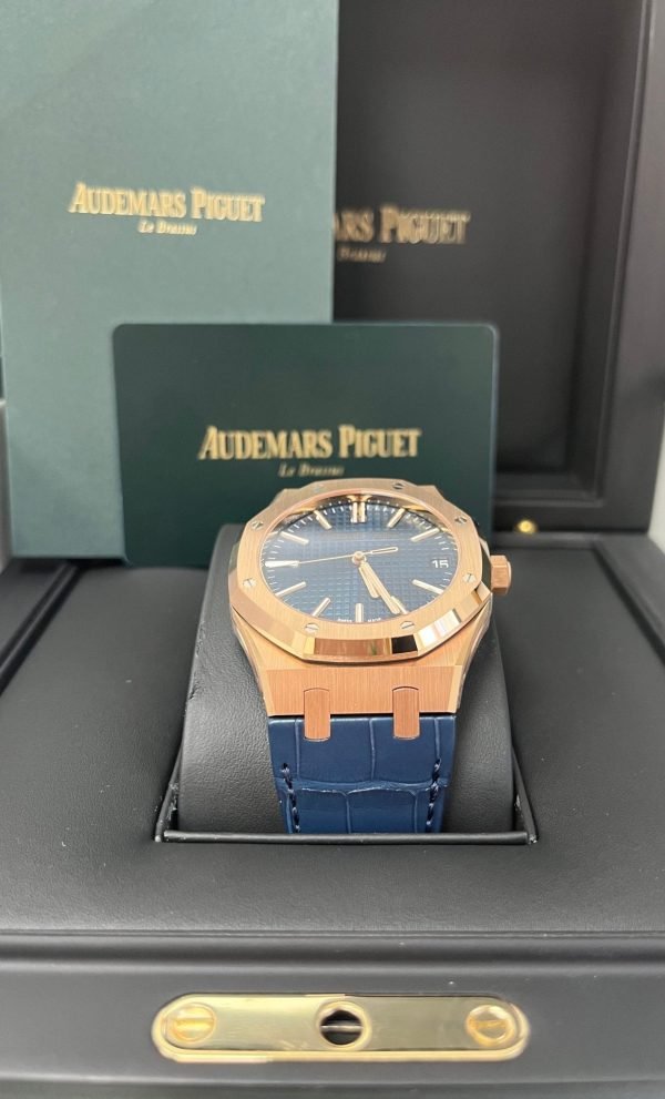 AS Piguet Royal Oak 41mm 18k Rose Gold Blue Dial Ref. 15510OR.OO.D315CR.02 - Image 5