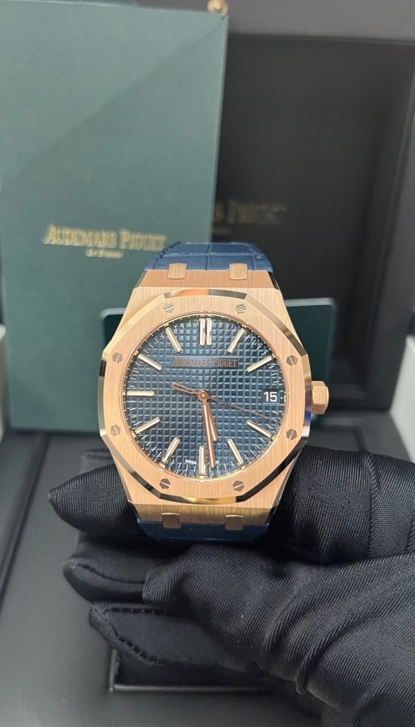 AS Piguet Royal Oak 41mm 18k Rose Gold Blue Dial Ref. 15510OR.OO.D315CR.02 - Image 7