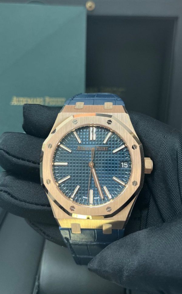 AS Piguet Royal Oak 41mm 18k Rose Gold Blue Dial Ref. 15510OR.OO.D315CR.02 - Image 6