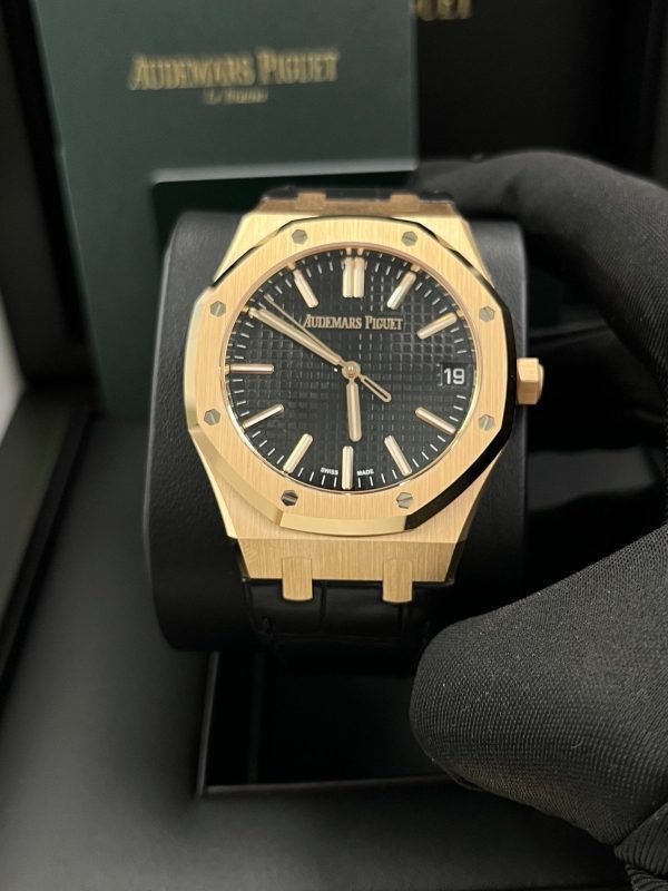 AS Piguet Royal Oak 41mm Rose Gold Black Dial 15510OR.OO.D002CR.02 - Image 9