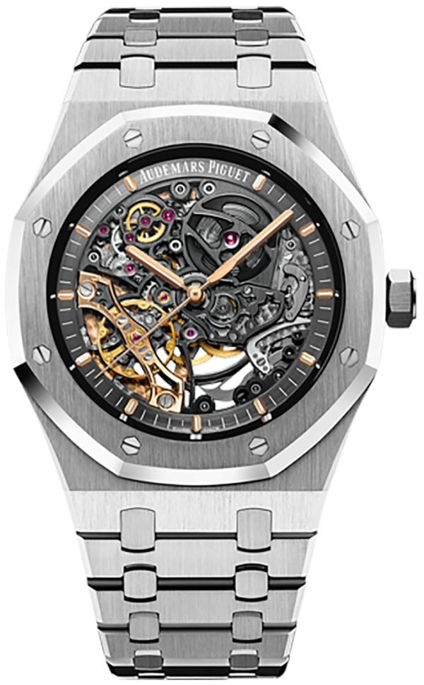 AS Piguet Royal Oak Double Balance Wheel Openwork/ Stainless Steel/ Skeleton Dial (Ref#15407ST.OO.1220ST.01)