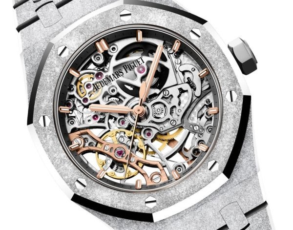 AS Piguet ROYAL OAK DOUBLE BALANCE WHEEL OPENWORKED Frosted Skeleton 37mm (Ref # 15466BC.GG.1259BC.01) - Image 8