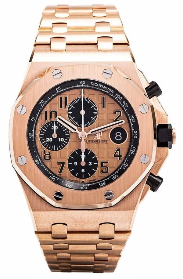 AS Piguet Royal Oak Offshore Selfwinding Chronograph / 18k Rose Gold/ Pink Toned Dial / Black Sub-Dials (Ref#26470OR.OO.1000OR.01)