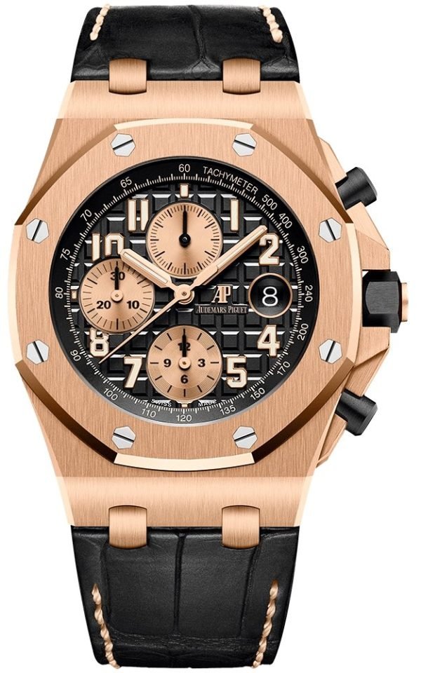 AS Piguet Royal Oak Offshore Selfwinding Chronograph / Rose Gold/ Black Dial/ Rose Sub-Dials/ Ceramic Bezel (Ref#26470OR.OO.A002CR.02)