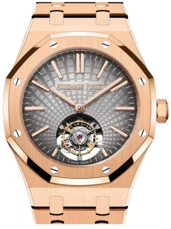 AS Piguet Royal Oak Tourbillon Rose Gold Grey Index Dial 26530OR.OO.1220OR.01