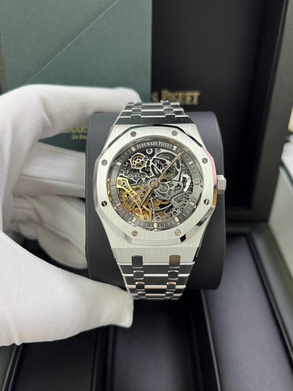 AS Piguet Royal Oak Double Balance Wheel Openwork/ Stainless Steel/ Skeleton Dial (Ref#15407ST.OO.1220ST.01) - Image 6