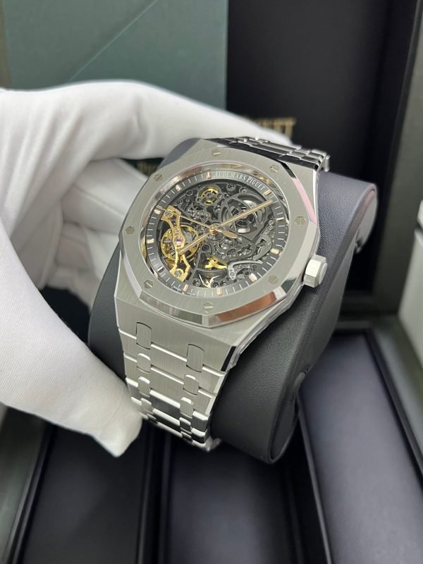 AS Piguet Royal Oak Double Balance Wheel Openwork/ Stainless Steel/ Skeleton Dial (Ref#15407ST.OO.1220ST.01) - Image 8