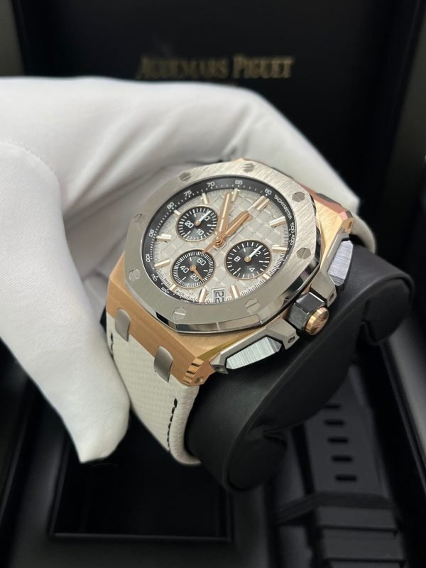 AS Piguet Royal Oak Offshore Chronograph 43mm Chronograph 18k Rose Gold and Titanium Grey Dial Ref# 26420OI.OO.A015VE.01 - Image 12