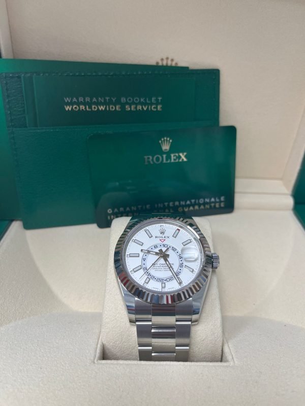 R Sky-Dweller White Rolesor White Index Dial Oyster Bracelet (Ref# 326934) - Image 3