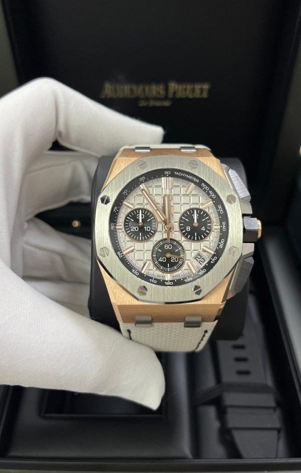 AS Piguet Royal Oak Offshore Chronograph 43mm Chronograph 18k Rose Gold and Titanium Grey Dial Ref# 26420OI.OO.A015VE.01 - Image 9