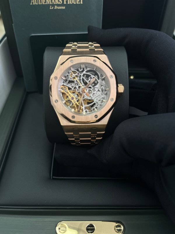 AS Piguet Royal Oak - 37mm Skeleton Rose Gold - Double Balance Wheel Openworked -PreOwned (Ref# 15467OR.OO.1256OR.01) - Image 5