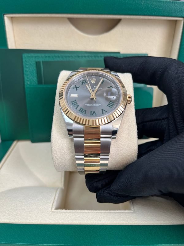 Datejust 41mm Wimbledon Two Tone Yellow Gold/Steel Oyster Bracelet Fluted Bezel (Ref 126333) - Image 4