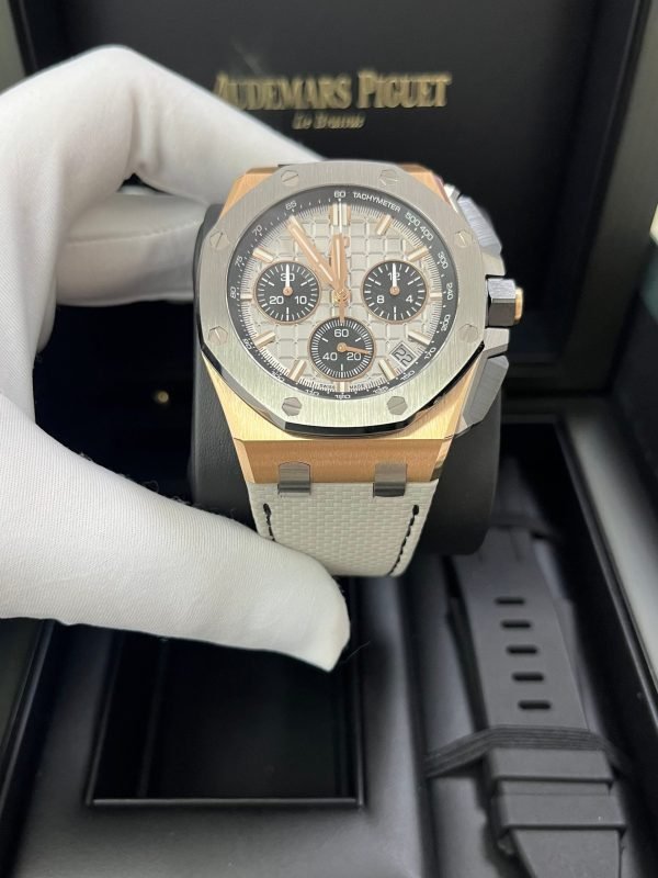 AS Piguet Royal Oak Offshore Chronograph 43mm Chronograph 18k Rose Gold and Titanium Grey Dial Ref# 26420OI.OO.A015VE.01 - Image 8