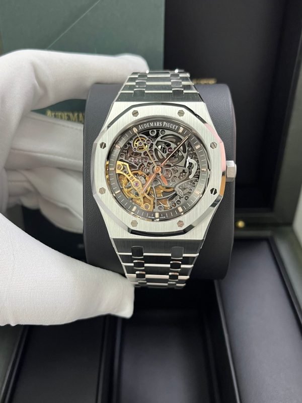 AS Piguet Royal Oak Double Balance Wheel Openwork/ Stainless Steel/ Skeleton Dial (Ref#15407ST.OO.1220ST.01) - Image 9