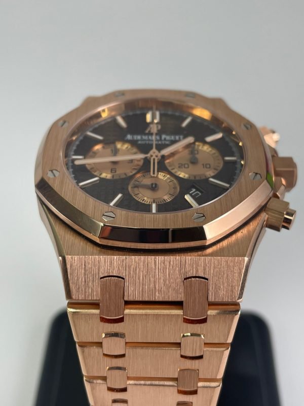 AS Piguet Royal Oak Selfwinding Chronograph/ 18K Rose Gold/ Brown Dial/ Rose Gold Sub-Dials (Ref#26331OR.OO.1220OR.02) - Image 5