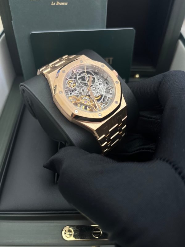 AS Piguet Royal Oak - 37mm Skeleton Rose Gold - Double Balance Wheel Openworked -PreOwned (Ref# 15467OR.OO.1256OR.01) - Image 8