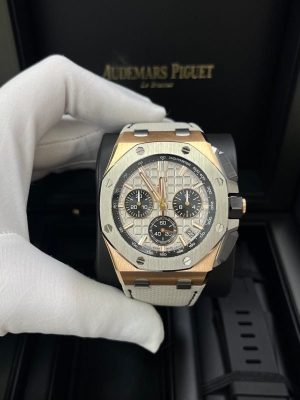 AS Piguet Royal Oak Offshore Chronograph 43mm Chronograph 18k Rose Gold and Titanium Grey Dial Ref# 26420OI.OO.A015VE.01 - Image 6