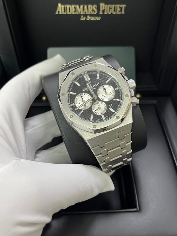 AS Piguet Royal Oak Selfwinding Chronograph/ Stainless Steel/ Black Dial/ White Sub-Dials (Ref#26331ST.OO.1220ST.02) - Image 8