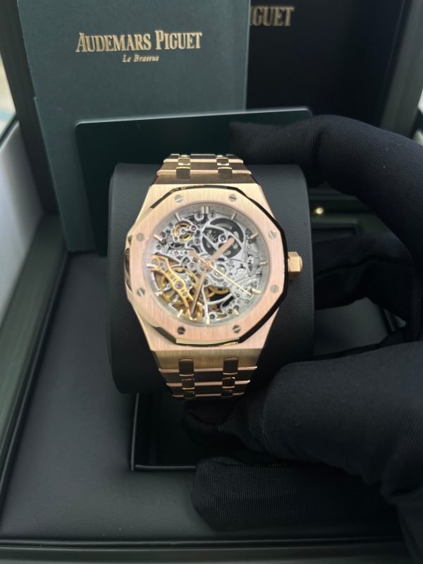 AS Piguet Royal Oak - 37mm Skeleton Rose Gold - Double Balance Wheel Openworked -PreOwned (Ref# 15467OR.OO.1256OR.01) - Image 4