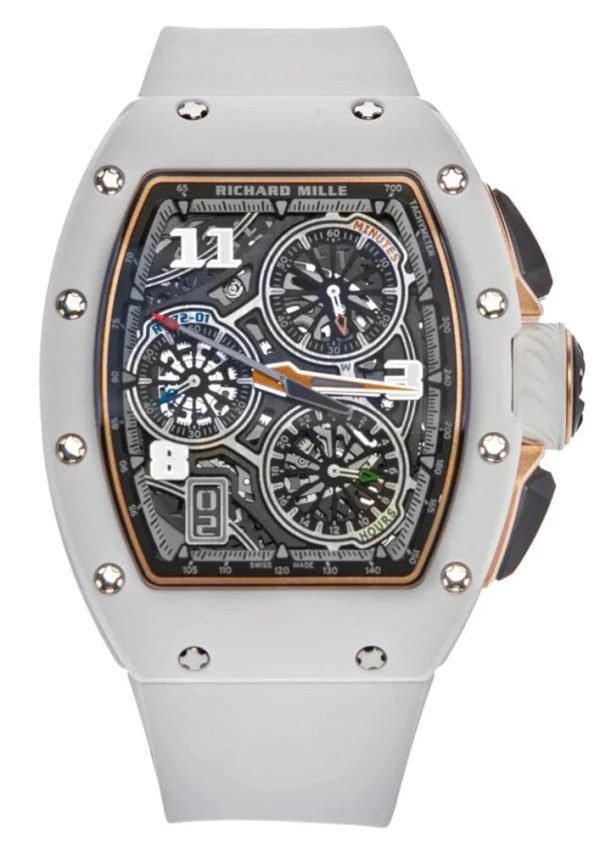 Richard Mille Automatic Winding Lifestyle Flyback Chronograph RM 72-01 White Ceramic