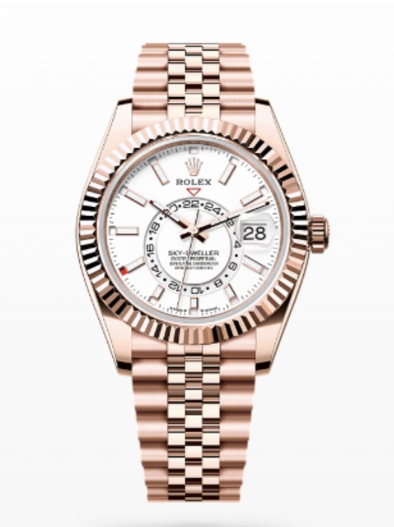 R Sky-Dweller 42mm White Dial Rose Gold Jubilee Bracelet 336935