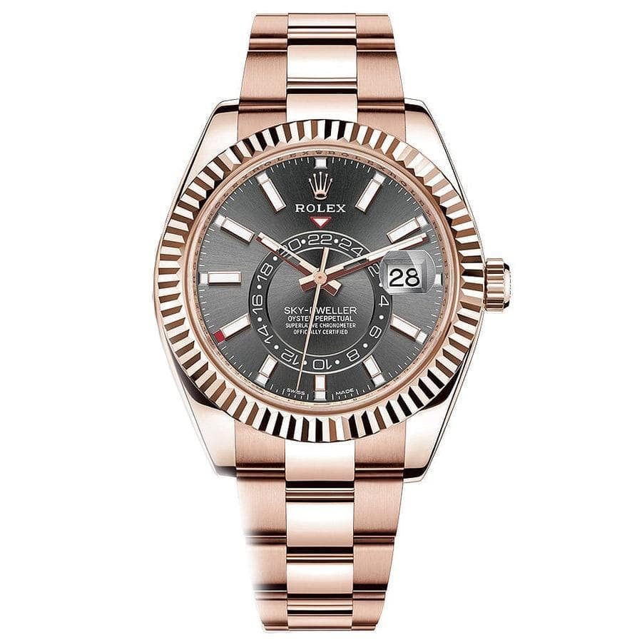 R Sky-Dweller Rose Gold – Dark Rhodium Index Dial – Oyster Bracelet (Ref# 326935)