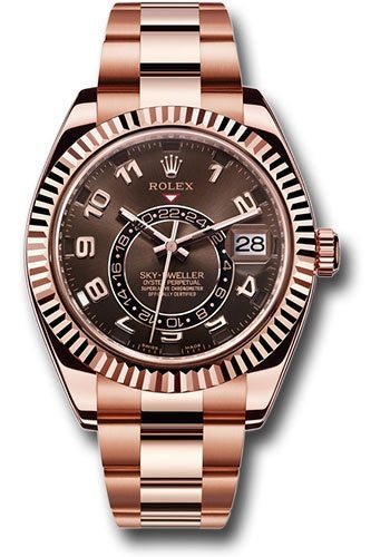 R Sky-Dweller Rose Gold Sky-Dweller Chocolate Sunray Arabic Dial (Reference # 326935)