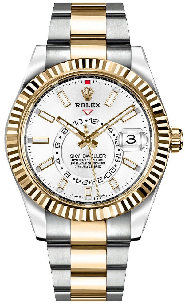 R Sky-Dweller – Two-Tone Yellow Gold & Stainless Steel – White Index Dial (Ref# 326933)