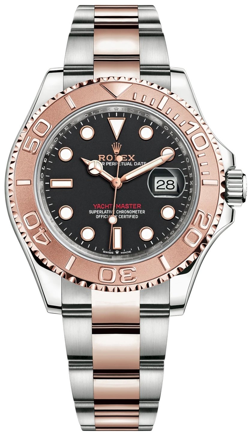 R Steel and Everose Gold Rolesor Yacht-Master 40 Watch Black Dial (Ref #126621)