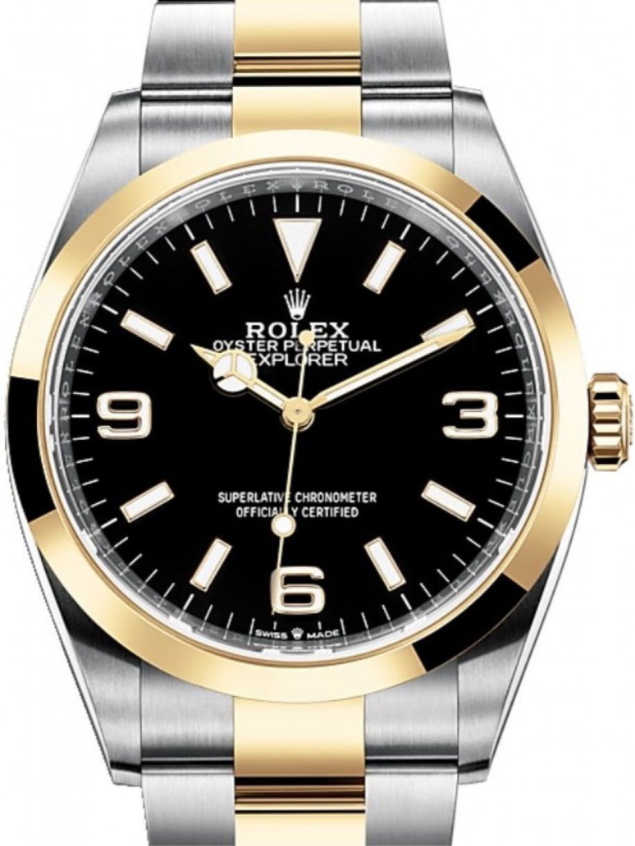 R Steel and Yellow Gold Oyster Perpetual Explorer – Black Dial – Oyster Bracelet