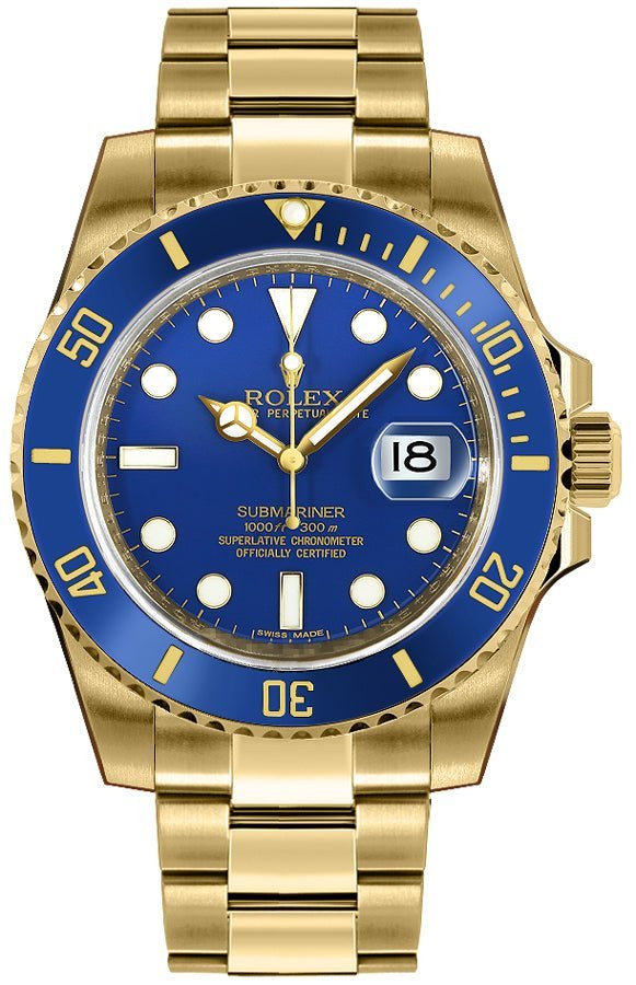 R Submariner Date Yellow Gold Blue Dial 116618LB