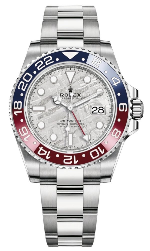 R White Gold GMT-Master II 40 Watch - Blue and Red Pepsi Bezel - Meteorite Dial - Oyster Bracelet (Ref # 126719BLRO )