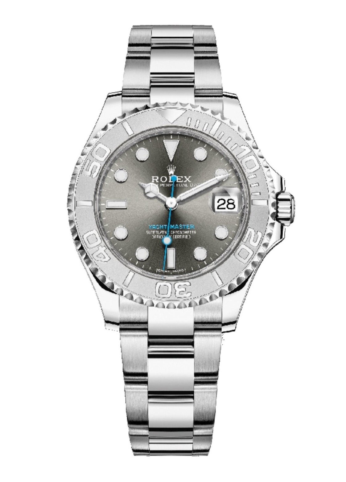 R Yacht-Master 37 37mm Rhodium Dial 268622 Steel with Platinum Bezel