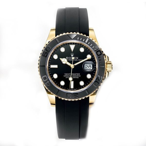 R Yacht-Master 42 Yellow Gold Yacht-Master 42 Watch - Black Dial - Oysterflex Strap 226658