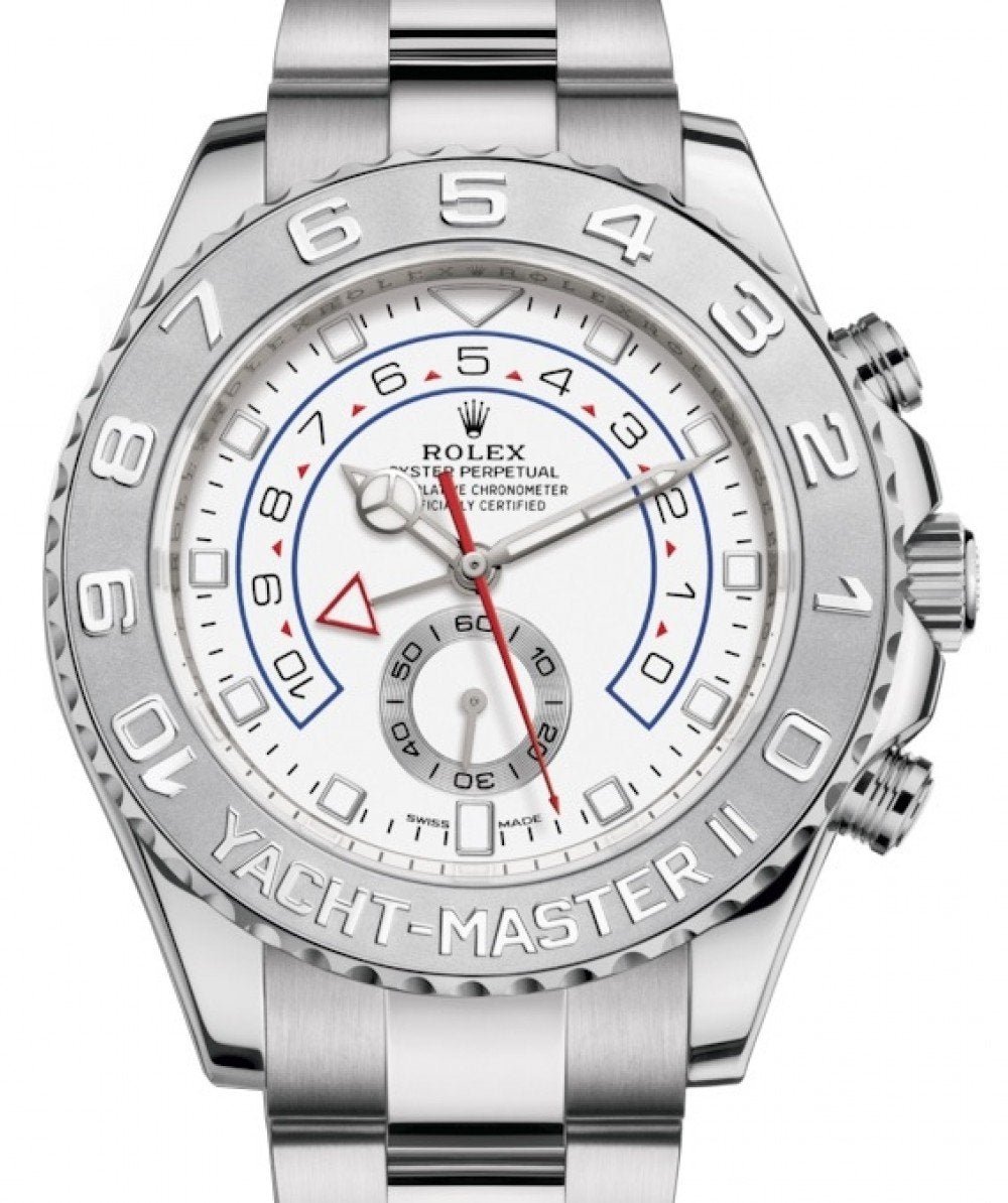 R Yacht-Master II White Gold / White Dial / 44mm Platinum Bezel 116689