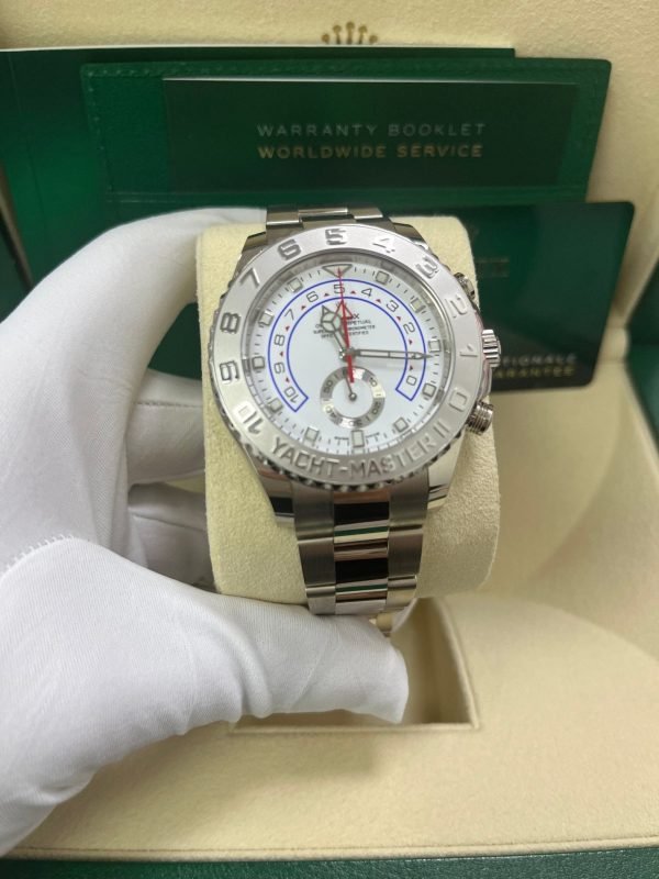 R Yacht-Master II White Gold / White Dial / 44mm Platinum Bezel 116689 - Image 7