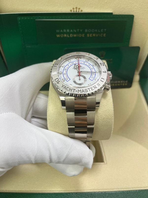 R Yacht-Master II White Gold / White Dial / 44mm Platinum Bezel 116689 - Image 6