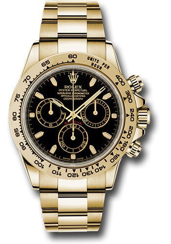 R Yellow Gold Cosmograph Daytona 40 Watch – Black Index Dial (Ref # 116508)